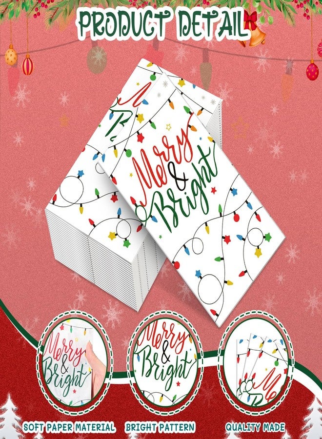 Sherr 200 Packs Christmas Napkins Light Christmas Paper Guest Towels 2 Ply Disposable Bathroom Napkins Decorative Paper Hand Towels for Xmas Winter Holiday Party Supplies (4.3 x 7.9 Inch) - Image 3